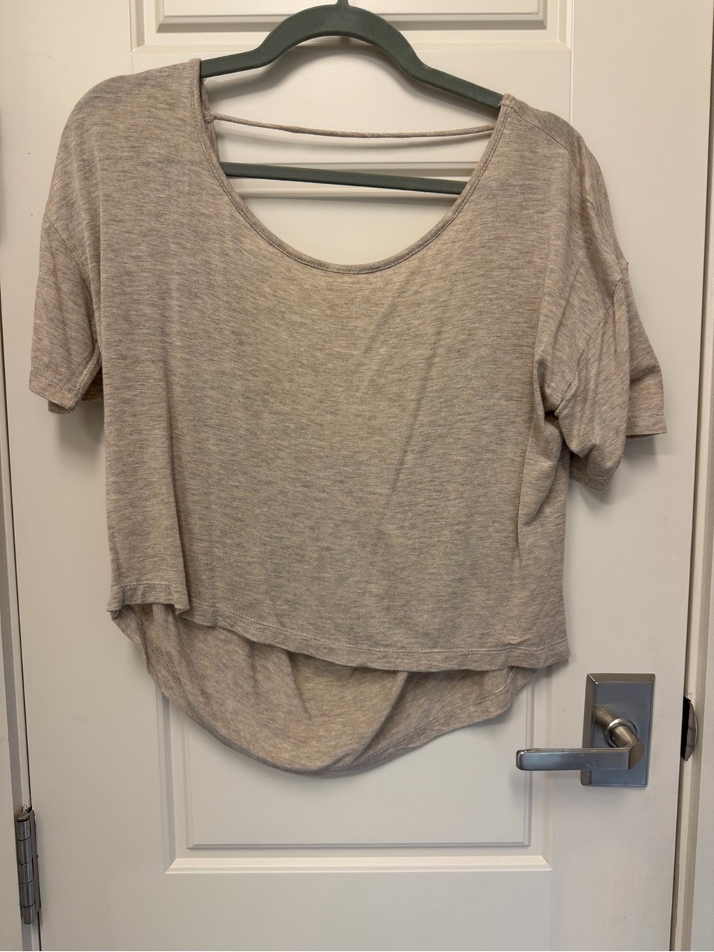 Women's Beige Layered Scoop Neck Top
